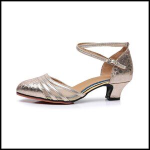 Vintage Flapper Dance Shoes Mesh Criss Cross Strap Ballroom Salsa Swing